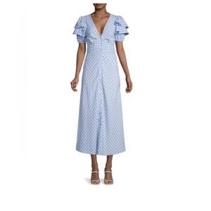 Betsey Johnson Gingham Print Midi Dress